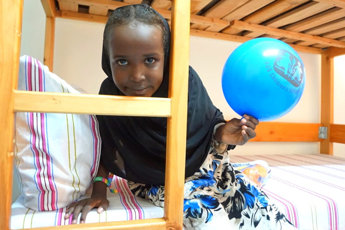 A child from Ethiopia plays