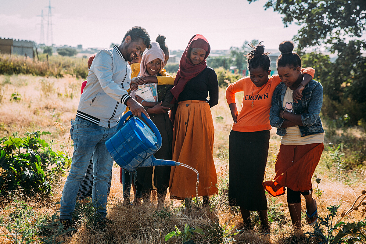 Students learn agricultural farming methods at Eteya, SOS Children