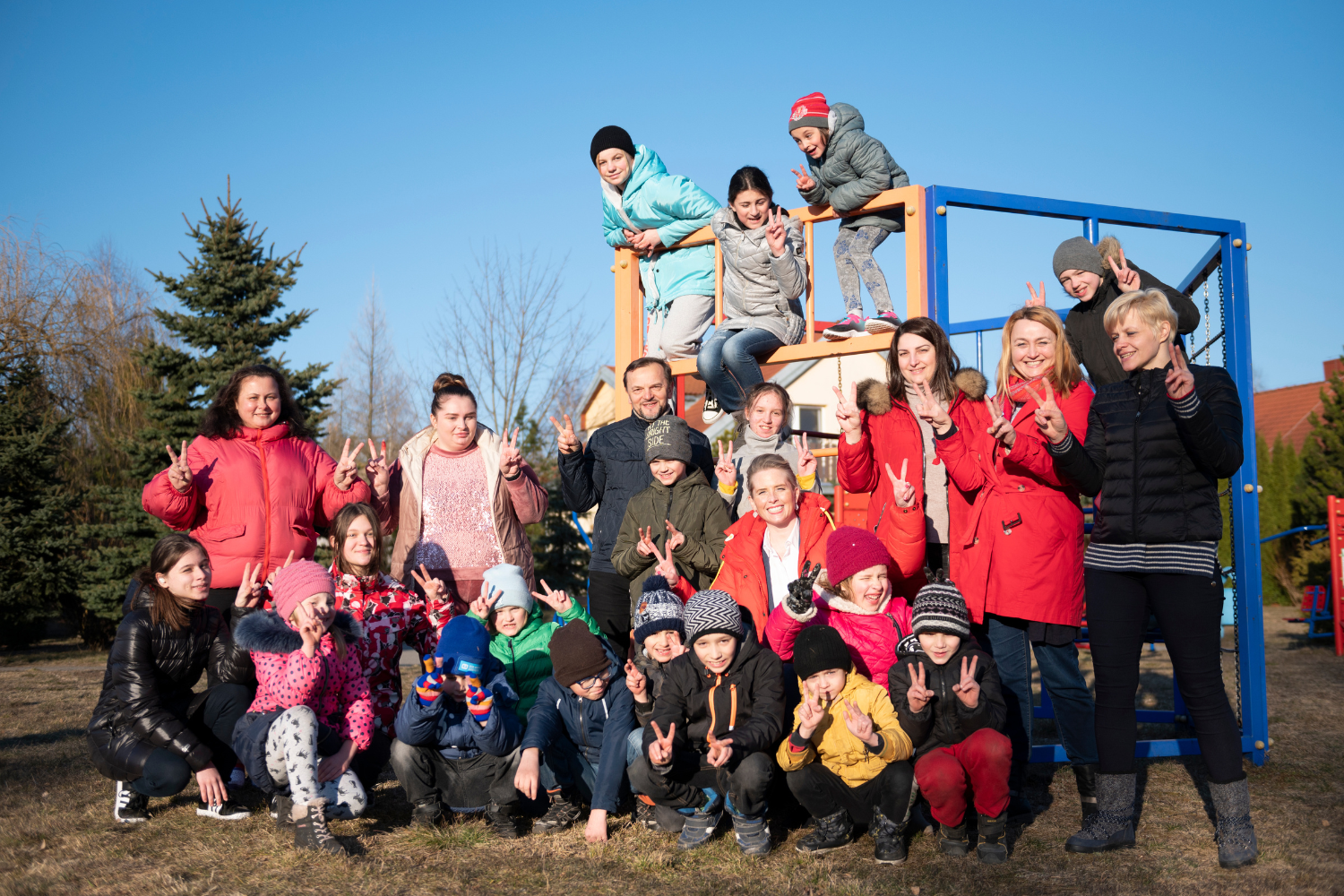 CEO Ingrid Johansen meets Polish and Ukrainian staff and children