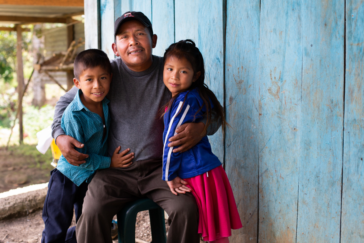 The Estrada family from Guatemala poses for the camera